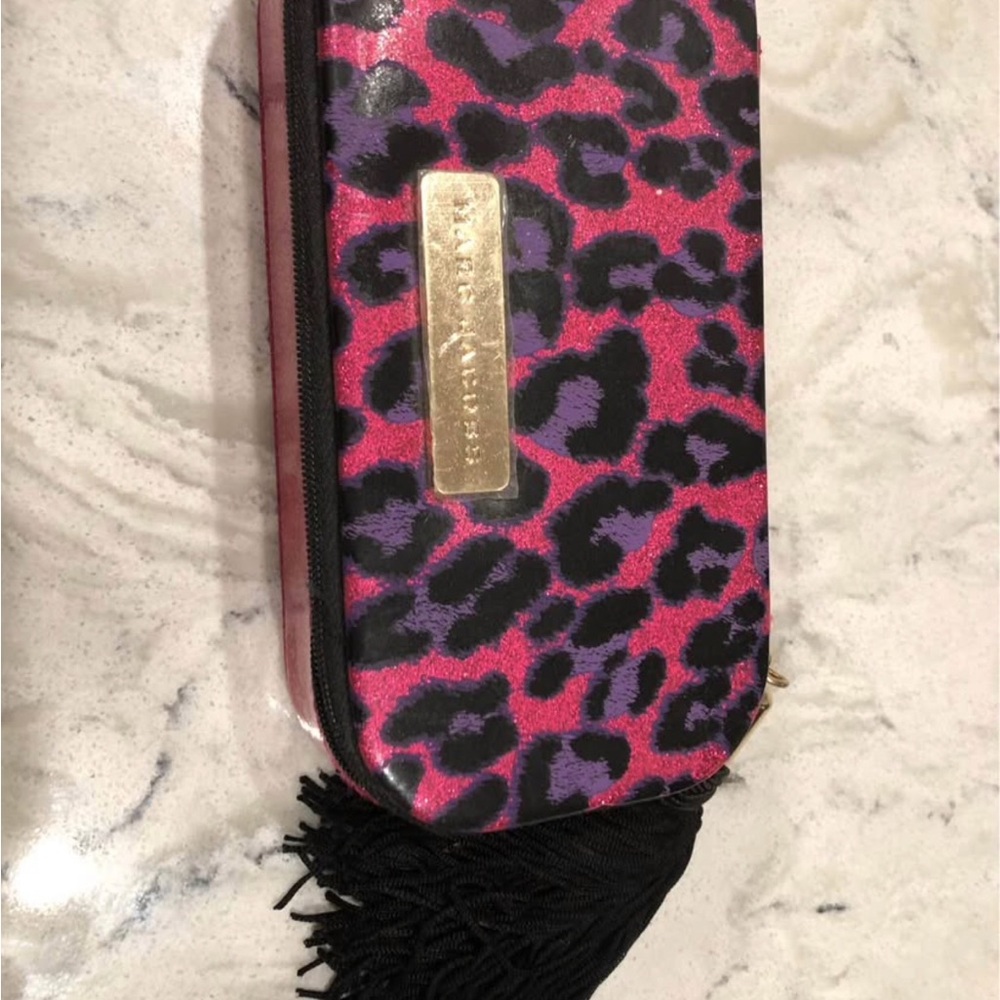 Michael Kors Vibrant Pink and Black Animal Print Make-Up Case